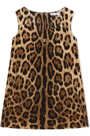 Dolce & Gabbana Logo-plaque leopard-print dress