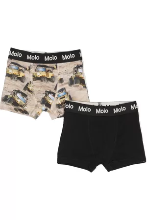 Molo Logo-waistband stretch organic cotton boxers set