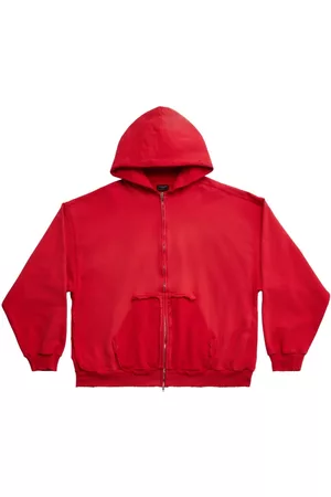 Balenciaga Homem Camisolas com capuz - Logo-print zip-up hoodie