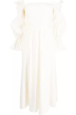 Cult Gaia Cold-shoulder ruffle-sleeve dress