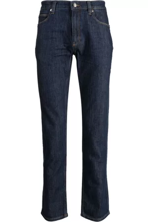 HUGO BOSS Mid-rise logo-patch jeans