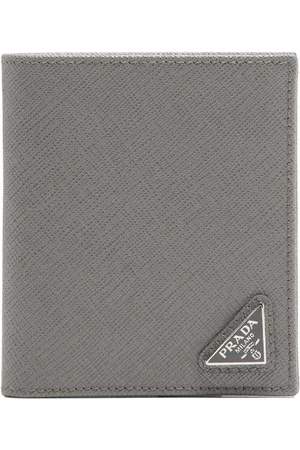Prada Saffiano logo-plaque wallet