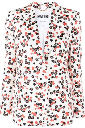 Moschino Floral-heart-print blazer