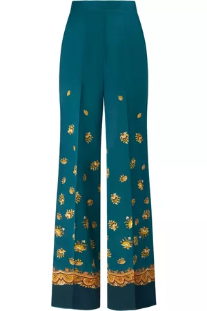 Etro Floral-print silk palazzo pants