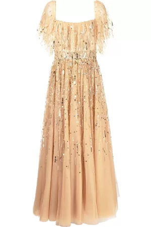 Jenny Packham Sequin-embellished tulle-overlay gown