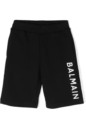 Balmain Embossed-logo cotton shorts