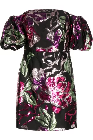 Marchesa Notte Sequin-embellishment dress