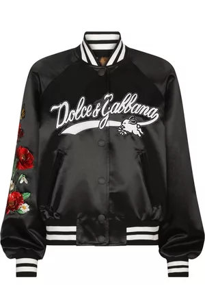 Dolce & Gabbana Logo-patch satin bomber jacket