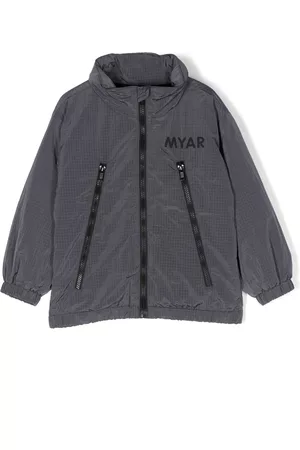 MYAR Menina Casacos - Logo-print check-pattern jacket