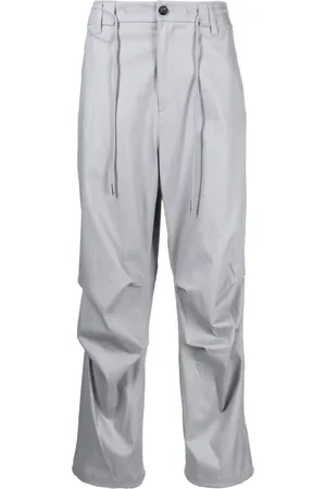SONGZIO Ruched drawstring straight-leg trousers