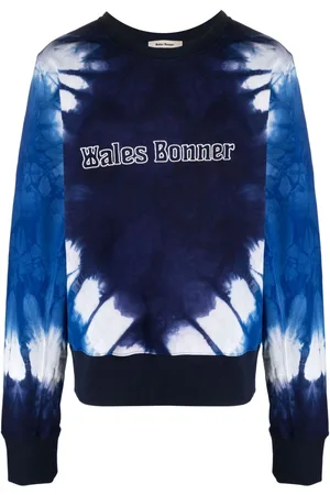 WALES BONNER Tie-dye logo-embroidered sweatshirt