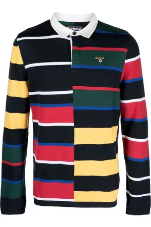 Barbour Striped colour-block long-sleeve polo shirt