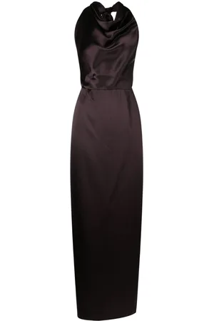 Voz Convertible halterneck satin maxi dress