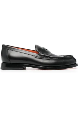 santoni Flat leather loafers