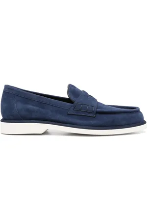 santoni Almond leather loafers