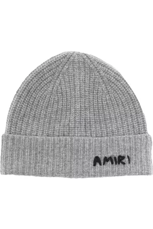 AMIRI Homem Chapéus - Logo-embroidered ribbed-knit beanie hat