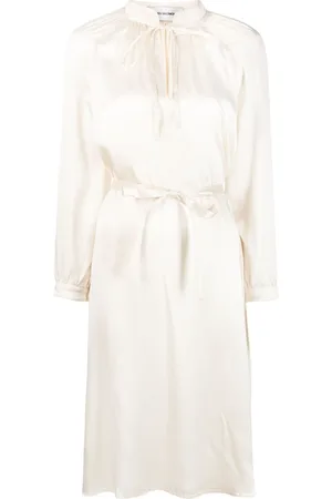 YVES SALOMON Long-sleeve wraparound silk dress