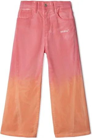 OFF-WHITE Helvetica faded wide leg trousers