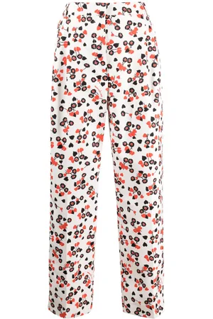 Moschino Floral-print high-waist trousers