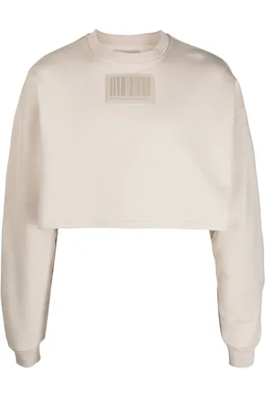 VTMNTS Barcode-patch cropped sweatshirt