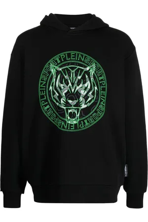 Philipp Plein Logo-tiger-print hoodie