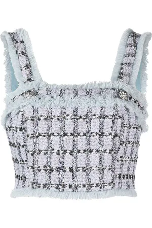 Philipp Plein Tweed cropped top