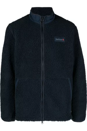 Barbour Logo-patch fleece-texture jacket