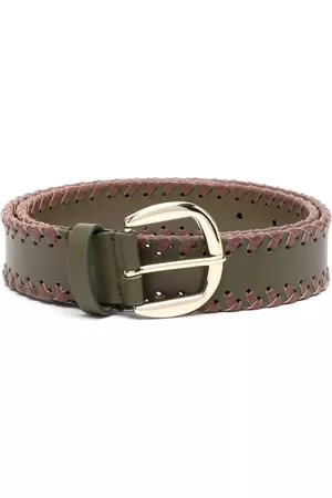 Claudie Pierlot Mulher Cintos - Contrast-stitching leather belt