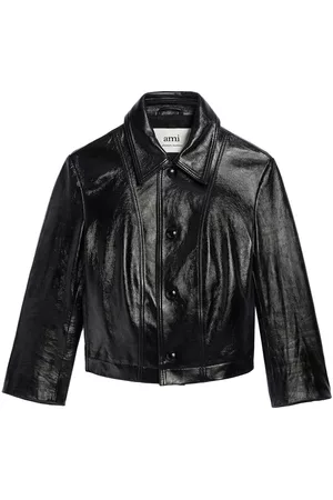 Ami Cropped leather jacket