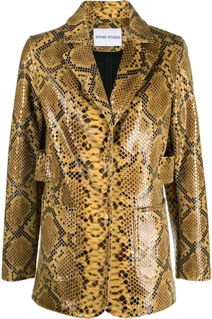 Stand Studio Snakeskin-print single-breasted blazer