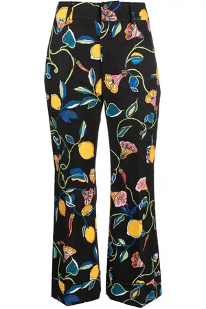 La DoubleJ Hendrix floral-print cropped trousers
