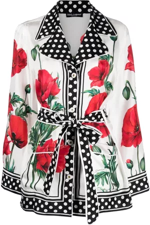 Dolce & Gabbana Graphic-print long-sleeve blouse