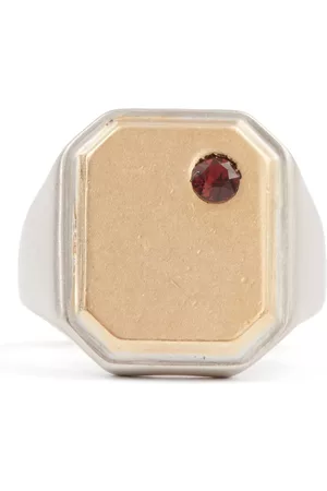 Maison Margiela Pearl-detailed square shape ring