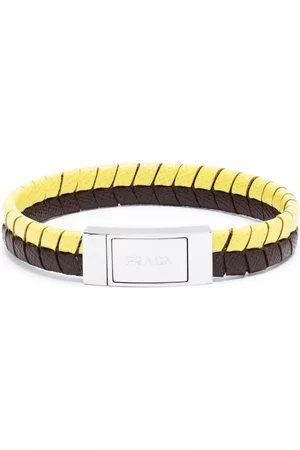 Prada Logo-debossed braided bracelet