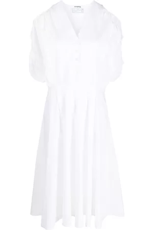 VIVETTA Cold-shoulder pleated midi dress