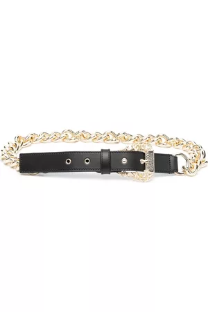 VERSACE Mulher Cintos & Suspensórios - Chain-link leather belt