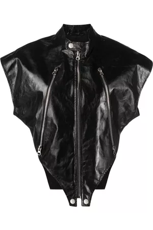Maison Margiela Mulher Casacos de Pele - Short-sleeve leather jacket