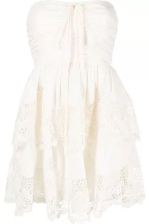 ULLA JOHNSON Mulher Vestidos de Malha - Savannah crochet-trim halterneck dress