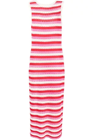 KITRI Mulher Vestidos de Malha - Striped crochet-knit dress