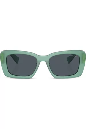 Miu Miu Mulher Óculos de Sol - Logo-plaque rectangle-frame sunglasses
