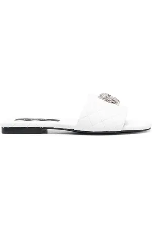 Philipp Plein Crystal-skull matelass?? slides