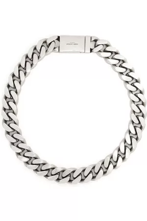 Saint Laurent Homem Colares - Logo-engraved chain-detail necklace