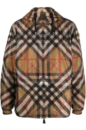 Burberry Homem Casacos - Plaid drawstring hooded jacket
