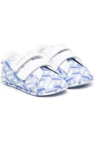 VERSACE Sapatilhas - Monogram-print touch-strap sneakers