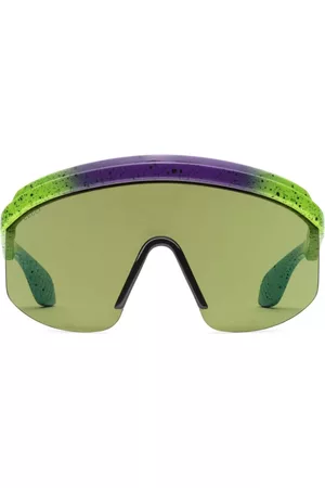 Gucci Mulher Óculos de Sol - Logo-print mask-frame sunglasses