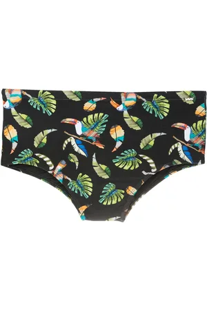 AMIR SLAMA Tropical-print swim trunks