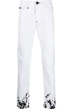 Philipp Plein Graphic-print slim-cut jeans