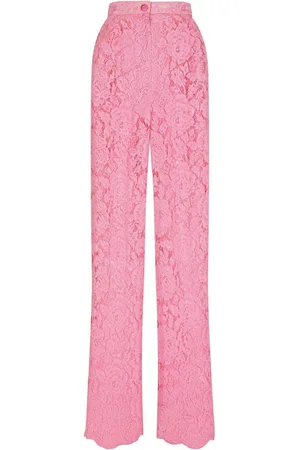 Dolce & Gabbana Floral-lace flared trousers