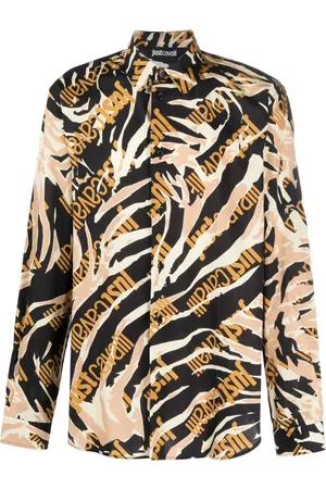 Roberto Cavalli Homem Camisa Formal - Tiger logo-print shirt