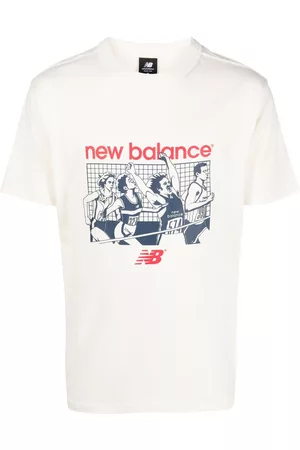 New Balance Homem T-shirts & Manga Curta - Log-print cotton T-shirt